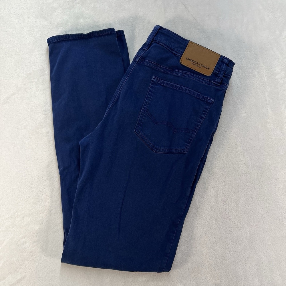 American Eagle Extreme Flex Slim Straight Jeans Mens 34 x 36 Blue Casual